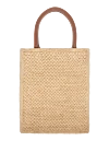 Women's everyday bag made of straw yellow Loewe - brand logo. 100% straw. Country of manufacture: Italy. Care: specialized cleaning - photo 4