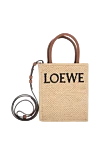 Women's everyday bag made of straw yellow Loewe - brand logo. 100% straw. Country of manufacture: Italy. Care: specialized cleaning - photo 6