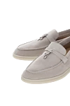 Loro Piana Лоферы из замши серые бежевые - 100% замша. Страна производитель: Италия. Уход: специализированная чистка - фото 5