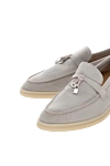 Loro Piana Лоферы из замши серые женские - 100% замша. Страна производитель: Италия. Уход: специализированная чистка - фото 5
