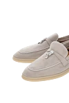 Loro Piana Women's gray suede loafers - 100% suede. Country of manufacture: Italy. Care: specialized cleaning - photo 5