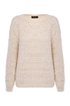 Loro Piana Beige silk and cotton jumper for women - striped relief pattern. 90% silk, 10% cotton. Country of manufacture: Italy. Care: specialized cleaning - photo 1