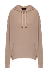 Loro Piana Hoodie made of silk and cotton beige for women - hood. 55% silk, 45% cotton. Closure: drawstring. two front pockets. Country of manufacture: Italy. Care: specialized cleaning - photo 1