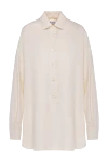 Loro Piana White silk blouse for women - 100% silk. Closure: buttons. Country of manufacture: Italy. Care: specialized cleaning - photo 1