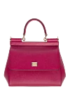 Dolce & Gabbana Women's calfskin bag burgundy - Branded plate with two types of galvanic coating. 100% calfskin. Closure: Front flap with double hidden magnet clasp. Country of manufacture: Italy. Care: specialized cleaning - photo 1