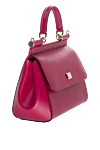 Dolce & Gabbana Women's calfskin bag burgundy - Branded plate with two types of galvanic coating. 100% calfskin. Closure: Front flap with double hidden magnet clasp. Country of manufacture: Italy. Care: specialized cleaning - photo 3