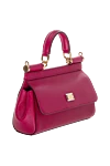 Dolce & Gabbana Women's calfskin bag burgundy - Branded plate with two types of galvanic coating. 100% calfskin. Closure: Front flap with double hidden magnet clasp. Country of manufacture: Italy. Care: specialized cleaning - photo 3