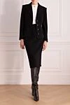 Women's black suit with a skirt made of wool and elastane Dolce & Gabbana - 98% wool, 2% elastane. Closure: buttons. two side pockets. Country of manufacture: Italy. Care: specialized cleaning - photo 2