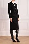 Dolce & Gabbana Women's black suit with a skirt made of wool and elastane - 98% wool, 2% elastane. Closure: buttons. two side pockets. Country of manufacture: Italy. Care: specialized cleaning - photo 3