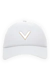 Valentino Women's cap made of cotton and elastane white - brand logo. 98% cotton, 2% elastane. Country of manufacture: Italy. Care: specialized cleaning - photo 1