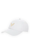 Valentino Women's cap made of cotton and elastane white - brand logo. 98% cotton, 2% elastane. Country of manufacture: Italy. Care: specialized cleaning - photo 3