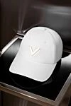 Valentino Women's cap made of cotton and elastane white - brand logo. 98% cotton, 2% elastane. Country of manufacture: Italy. Care: specialized cleaning - photo 5