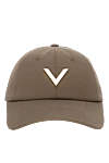 Valentino Beige cotton and elastane cap for women - brand logo. 98% cotton, 2% elastane. Country of manufacture: Italy. Care: specialized cleaning - photo 1