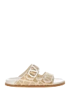 Valentino Women's beige polyamide and cotton flip flops - brand logo pattern. 60% polyamide, 40% cotton. Country of manufacture: Italy. Care: specialized cleaning - photo 1