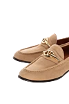 Valentino Beige suede moccasins for women - contrast sole. 100% suede. Country of manufacture: Italy. Care: specialized cleaning - photo 5