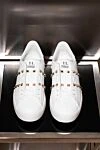 Women's genuine leather snickers in white Valentino - brand logo, decorative rivets. 100% genuine leather. Country of manufacture: Italy. Care: specialized cleaning - photo 6