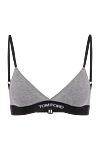 Tom Ford Modal and elastane bra gray - brand logo. 97% modal, 3% elastane. Country of manufacture: Italy. Care: specialized cleaning - photo 1