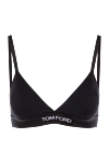 Tom Ford Black modal and elastane bra with logo - brand logo. 97% modal, 3% elastane. Country of manufacture: Italy. Care: specialized cleaning - photo 1