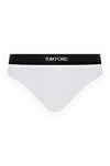 Tom Ford White modal and elastane panties for women - brand logo. 97% modal, 3% elastane. Country of manufacture: Italy. Care: specialized cleaning - photo 1