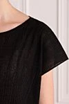 D.Exterior Blouse made of viscose and polyester for women black - 70% viscose, 30% polyester. Country of manufacture: Italy. Care: specialized cleaning - photo 5