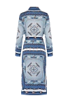 Women's blue polyester and elastane dress D.Exterior - floral pattern. 97% polyester, 3% elastane. buttons, belt. Country of manufacture: Italy. Care: specialized cleaning - photo 6