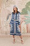 D.Exterior Women's blue polyester and elastane dress - floral pattern. 97% polyester, 3% elastane. buttons, belt. Country of manufacture: Italy. Care: specialized cleaning - photo 7