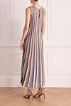 Women's beige striped knitted maxi dress D.Exterior - stripe pattern. 73% viscose, 23% polyester, 4% polyamide. Closure: zipper. Country of manufacture: Italy. Care: specialized cleaning - photo 4