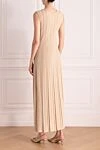 Women's beige knitted maxi dress D.Exterior - stripe pattern. 71% viscose, 5% polyester, 24% polyamide. Closure: zipper. Country of manufacture: Italy. Care: specialized cleaning - photo 4