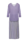 D.Exterior Costume with a skirt made of viscose and polyester for women purple - pleating. 70% viscose, 30% polyester. Country of manufacture: Italy. Care: specialized cleaning - photo 1