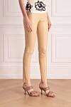 Max&Moi Women's beige leggings made of genuine leather - 100% genuine leather. Country of manufacture: Italy. Care: specialized cleaning - photo 3