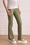 Max&Moi Women's genuine leather trousers green - 100% genuine leather. two front pockets, two back pockets. Country of manufacture: Italy. Care: specialized cleaning - photo 3