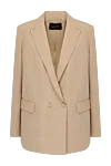 Fabiana Filippi Jacket for women beige - 60% linen, 25% viscose, 14% polyester. Closure: buttons. two side pockets. Country of manufacture: Italy. Care: specialized cleaning - photo 1