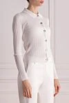 Peserico Polyester and viscose cardigan for women white - 46% polyester, 54% viscose. Closure: buttons. Country of manufacture: Italy. Care: specialized cleaning - photo 3