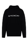 Givenchy Hoodie made of cotton for men black - brand logo. hood. 100% cotton. Country of manufacture: Italy. Care: specialized cleaning - photo 1