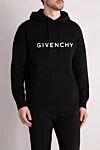 Givenchy Hoodie made of cotton for men black - brand logo. hood. 100% cotton. Country of manufacture: Italy. Care: specialized cleaning - photo 3