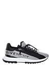 Givenchy Gray polyester and polyamide sneakers for men - brand logo. 71% polyester, 29% polyamide. Closure: laces, zipper. Country of manufacture: Italy. Care: specialized cleaning - photo 1