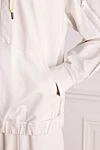 Brunello Cucinelli Білий спортивний костюм з тонкої бавовни з капюшоном - логотип бренду. капюшон. 98% бавовна, 2% еластан. дві бічні кишені, одна кишеня на рукаві. блискавка. Країна виробник: Італія. Догляд: спеціалізоване чищення - фото 5