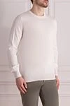 Brunello Cucinelli Cotton jumper for men white - 100% cotton. Country of manufacture: Italy. Care: specialized cleaning - photo 3