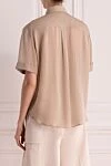 Women's viscose and silk blouse in purple. Brunello Cucinelli - brand logo. 68% viscose, 32% silk. Closure: buttons . two chest pockets. Country of manufacture: Italy. Care: specialized cleaning - photo 4