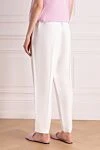 Pants made of viscose and linen for women white Brunello Cucinelli - 73% viscose, 27% linen. two side, two back pockets. Country of manufacture: Italy. Care: specialized cleaning - photo 4
