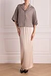Maxi skirt for women beige Brunello Cucinelli - 63% silk, 32% viscose, 5% elastane. Closure: zipper. Country of manufacture: Italy. Care: specialized cleaning - photo 2