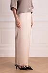 Brunello Cucinelli Maxi skirt for women beige - 63% silk, 32% viscose, 5% elastane. Closure: zipper. Country of manufacture: Italy. Care: specialized cleaning - photo 3