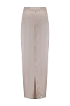 Maxi skirt for women beige Brunello Cucinelli - 63% silk, 32% viscose, 5% elastane. Closure: zipper. Country of manufacture: Italy. Care: specialized cleaning - photo 6