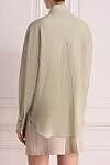 Blouse made of cotton and silk for women green Brunello Cucinelli - stripe pattern. 74% cotton, 26% silk. two chest pockets. Country of manufacture: Italy. Care: specialized cleaning - photo 4