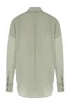 Blouse made of cotton and silk for women green Brunello Cucinelli - stripe pattern. 74% cotton, 26% silk. two chest pockets. Country of manufacture: Italy. Care: specialized cleaning - photo 6