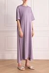 Brunello Cucinelli Dress made of cotton and elastane for women purple - 95% cotton, 5% elastane. Closure: zipper. Country of manufacture: Italy. Care: specialized cleaning - photo 3