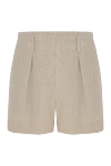 Brunello Cucinelli Shorts made of linen for women beige - 100% linen. Closure: button, zipper. two side, two back pockets. Country of manufacture: Italy. Care: specialized cleaning - photo 1