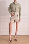 Shorts made of linen for women beige Brunello Cucinelli - 100% linen. Closure: button, zipper. two side, two back pockets. Country of manufacture: Italy. Care: specialized cleaning - photo 2