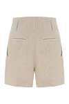 Shorts made of linen for women beige Brunello Cucinelli - 100% linen. Closure: button, zipper. two side, two back pockets. Country of manufacture: Italy. Care: specialized cleaning - photo 6