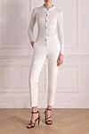 Pants made of cotton and elastane for women white Brunello Cucinelli - 97% cotton, 3% elastane. buttons, zipper. two side, two back pockets. Country of manufacture: Italy. Care: specialized cleaning - photo 2